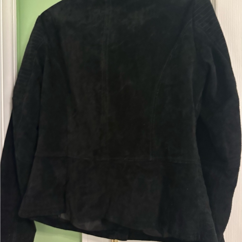 Black Suede leather biker Esmara by Heidi Klum jacket size medium - Picture 9 of 9
